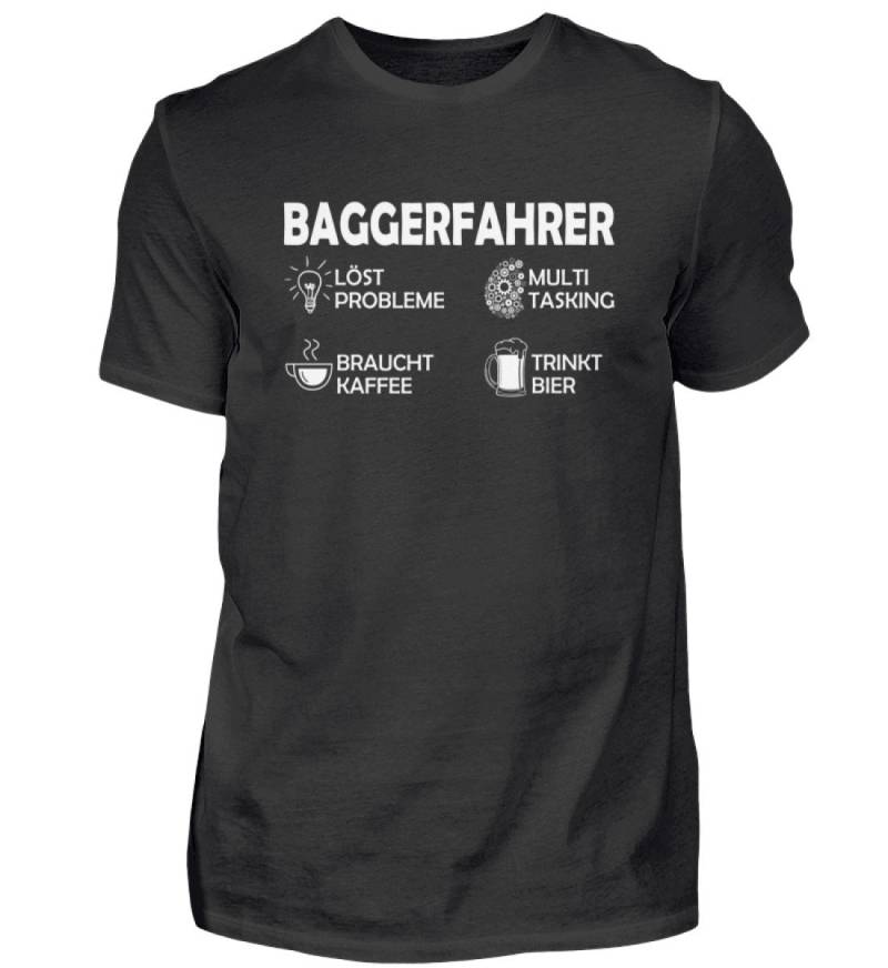 T Shirt Baggerfahrer Löst Probleme Bagger Berufe Spruch Baustelle Geschenkideen - Herren Tshirt von GeschenkDesignsDE
