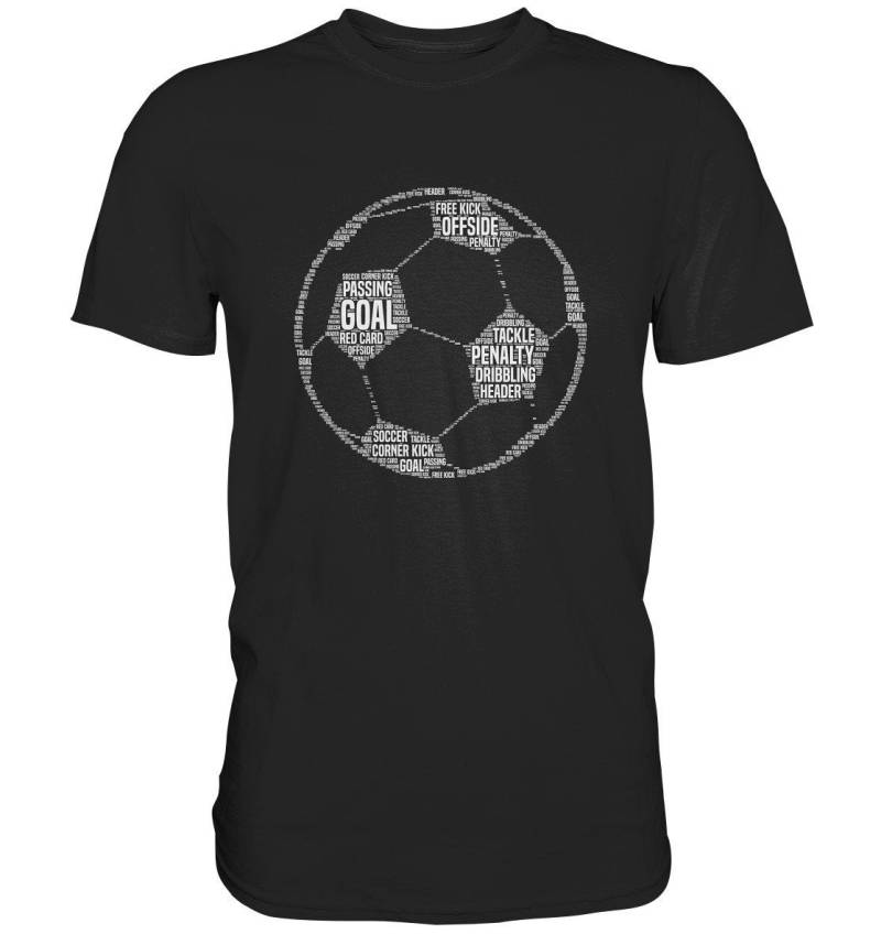 T Shirt Fußball Begriffe Fußballer Geschenk Fussballplatz - Premium Tshirt von GeschenkDesignsDE
