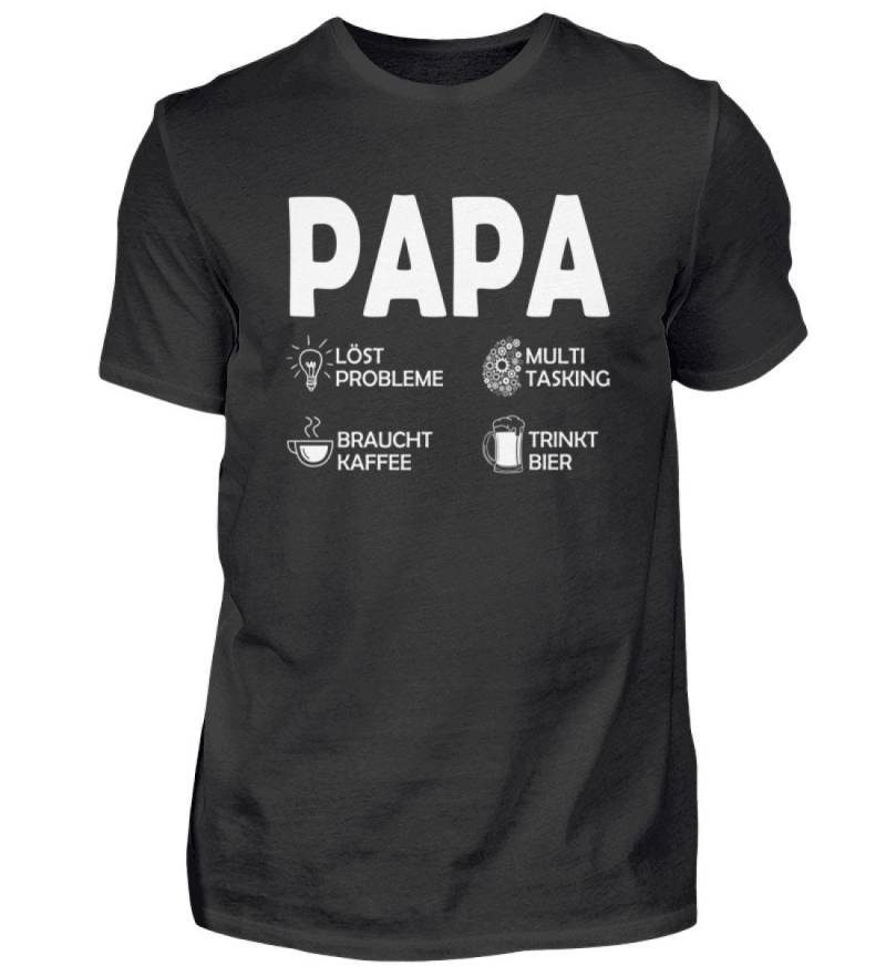 T Shirt Papa Löst Probleme Spruch Vatertag Papas Geschenkideen Familie Sprüche - Herren Tshirt von GeschenkDesignsDE