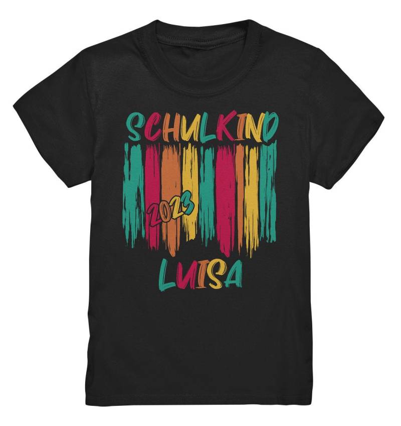 T-Shirt Schulkind Personalisiert Einschulung 2023 Schulstart Mädchen Name Personalisierbar Geschenk - Kids Premium Shirt von GeschenkDesignsDE