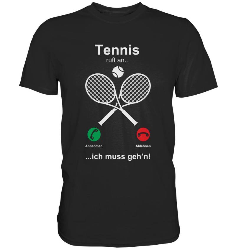 Tennisschläger Ruft An Lustiges Tennis T-Shirt - Premium Shirt von GeschenkDesignsDE