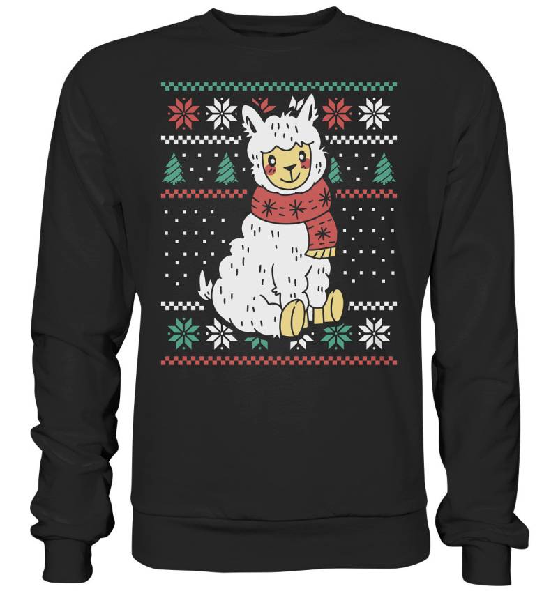 Ugly Christmas Sweater Lama - Basic Sweatshirt Weihnachten von GeschenkDesignsDE