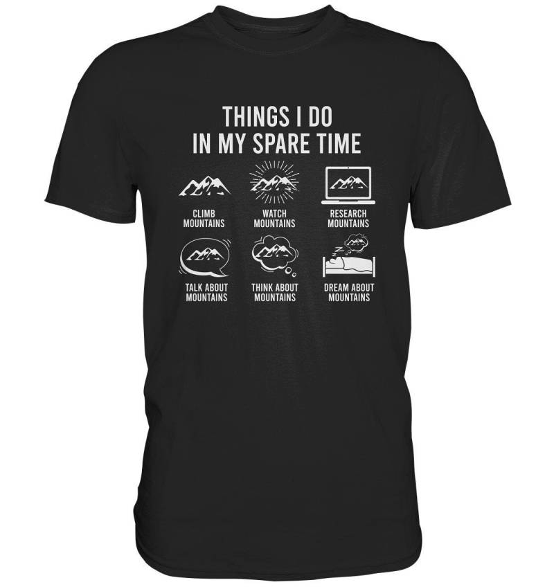 Wandern Things I Do in My Spare Time Berge T-Shirt Bergsteigen Geschenk - Premium Shirt von GeschenkDesignsDE