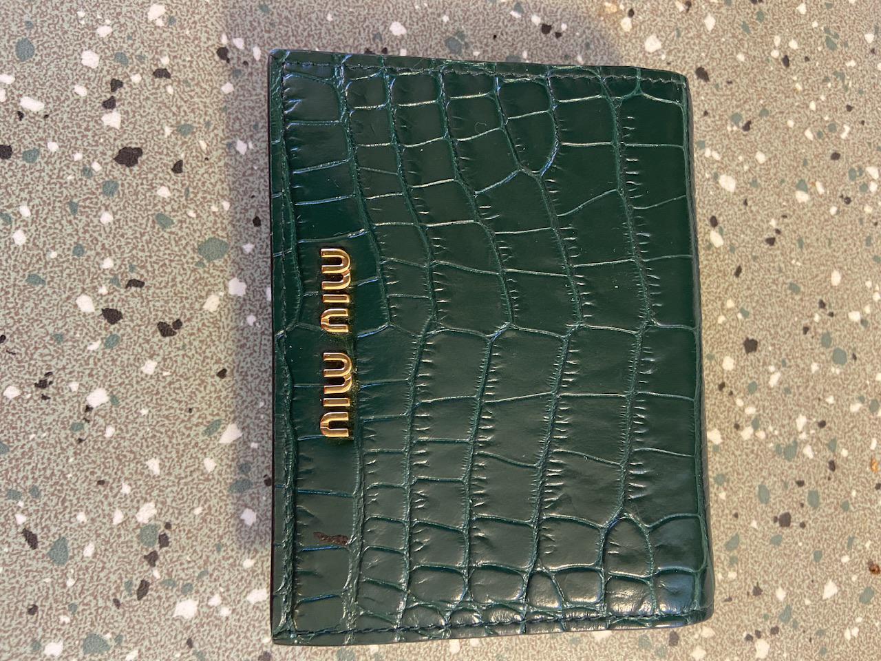 Portemonnaie in Dunkelgrünem Kroko Von Miu Macht Spass Beim Bezahlen von GeschenkWunderland