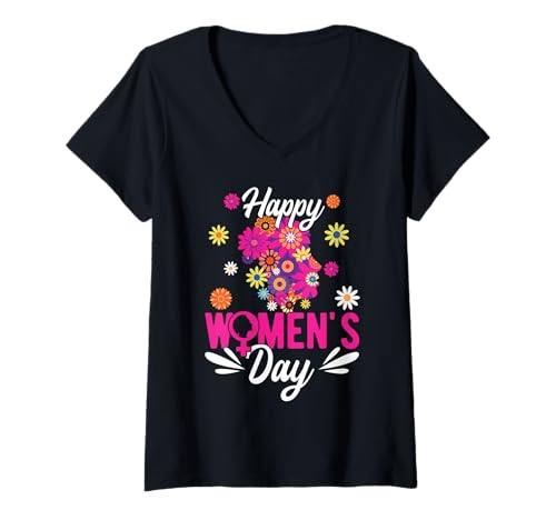Damen Alles Gute zum Frauentag Internationaler Frauentag T-Shirt mit V-Ausschnitt Damen Alles Gute zum Frauentag Internationaler Frauentag T-Shirt mit V-Ausschnitt von Geschenkartikel zum Internationalen Frauentag