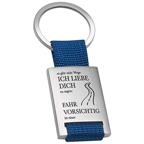 Personalisierter Schlüsselanhänger mit Gravur | Fahr Vorsichtig Ich liebe dich | Blau | Schlüsselanhänger Auto LKW Motorrad Bus | 8,5x3,5cm | Geschenke für Männer und Frauen Personalisierter Schlüsselanhänger mit Gravur | Fahr Vorsichtig Ich liebe dich | Blau | Schlüsselanhänger Auto LKW Motorrad Bus | 8,5x3,5cm | Geschenke für Männer und Frauen von Geschenke 24