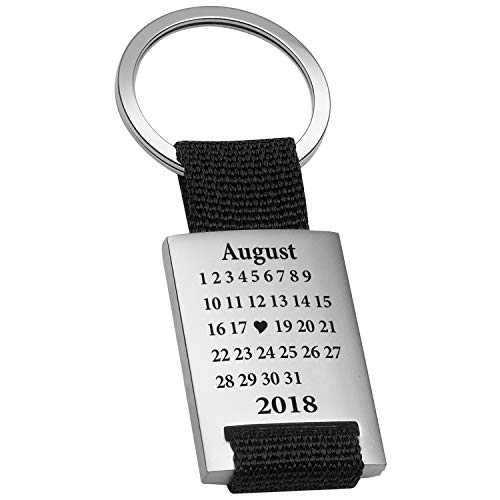 Personalisierter Schlüsselanhänger mit Gravur I Schwarz I Schönster Tag I Ich liebe dich Geschenk für Freundin und Freund von Geschenke 24