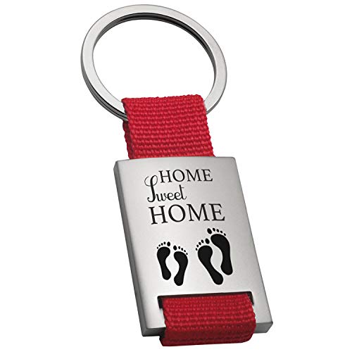 Geschenke 24 | Schlüsselanhänger personalisiert Home Sweet Home | graviert mit liebevollem Spruch (Rot - VS&RS) | Geschenkidee für Männer und Frauen | kleine Aufmerksamkeit von Geschenke 24
