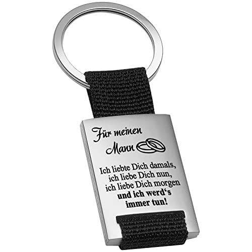 Geschenke 24 Schlüsselanhänger personalisiert - Ich liebte Dich: Partneranhänger mit Spruch (Mann,Schwarz - VS)| Hochzeitstagsgeschenk | Valentinstagsgeschenk | kleine Aufmerksamkeit von Geschenke 24
