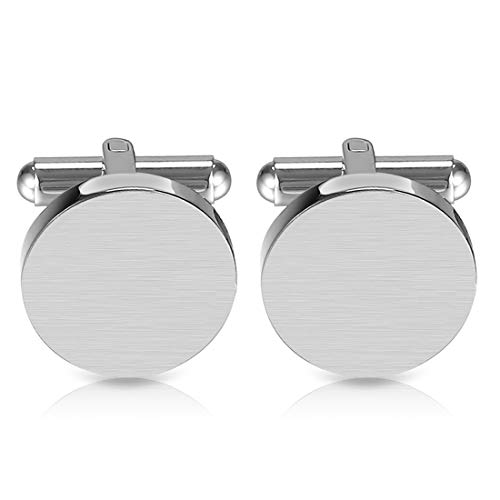 Geschenke 24 Manschettenknöpfe in Silber (rund): Edle Manschetten-Knöpfe für Herren Hemden, verchromt - Geschenkidee für Männer 2er Set, Männer Geschenke von Geschenke 24