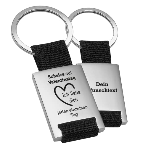 Schlüsselanhänger mit Gravur I Valentinstag (Schwarz - VS&RS) I Lustige Geschenkidee für Partner, Freund oder Freundin I Kleines Valentinstagsgeschenk I Anhänger Liebe mit Herz graviert von Geschenke 24