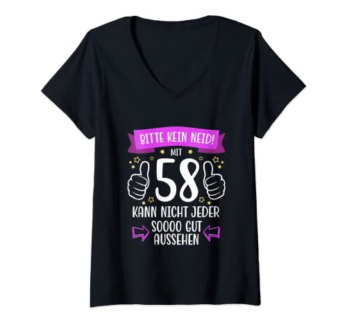 Damen Deko 58 Geburtstag Frau Mann Geschenkkiste Lustig 58 Jahre T-Shirt mit V-Ausschnitt Damen Deko 58 Geburtstag Frau Mann Geschenkkiste Lustig 58 Jahre T-Shirt mit V-Ausschnitt von Geschenke 58. Geburtstag Für Frauen Geschenkidee