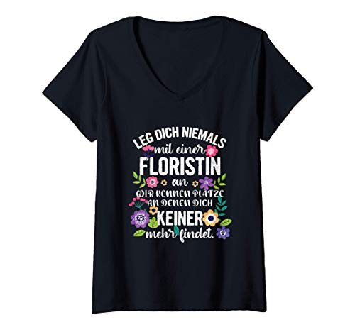 Damen Floristin Floristik Blumen Pflanzen Garten Lustiges Spruch T-Shirt mit V-Ausschnitt Damen Floristin Floristik Blumen Pflanzen Garten Lustiges Spruch T-Shirt mit V-Ausschnitt von Geschenke Für Floristin und Blumenliebhaberin