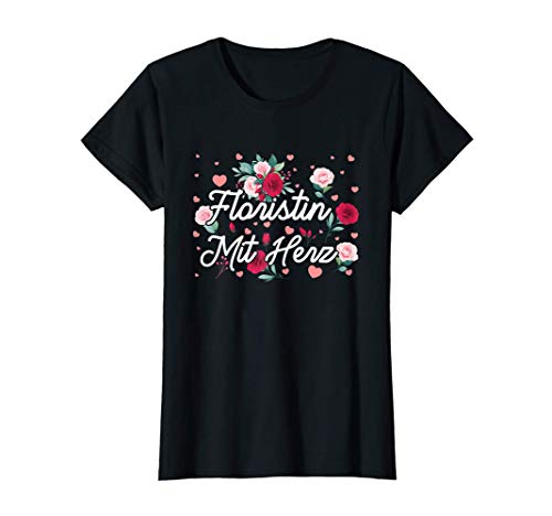 Damen Floristin Mit Herz Floristik Blumenhändler Blumen Pflanzen T-Shirt Damen Floristin Mit Herz Floristik Blumenhändler Blumen Pflanzen T-Shirt von Geschenke Für Floristin und Blumenliebhaberin