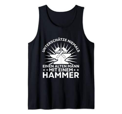 Herren Unterschätze Niemals Einen Alten Mann Mit Hammer Schmied Tank Top Herren Unterschätze Niemals Einen Alten Mann Mit Hammer Schmied Tank Top von Geschenke Für Schmied - Schmiedebekleidung Idee