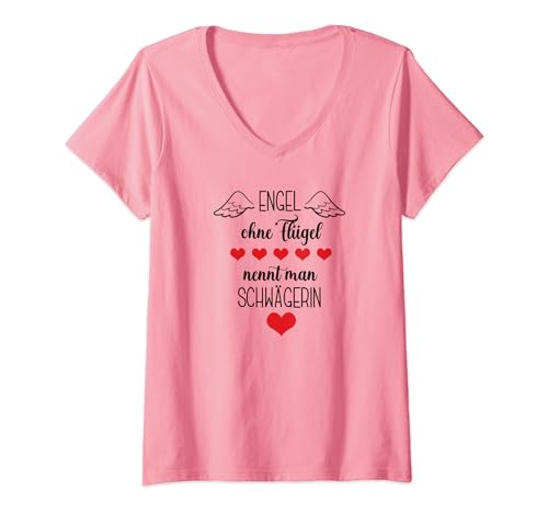 Engel ohne Flügel nennt man Schwägerin Schwägerinnen Danke T-Shirt mit V-Ausschnitt von Geschenke Für Schwägerin Dankeschön Geschenkideen