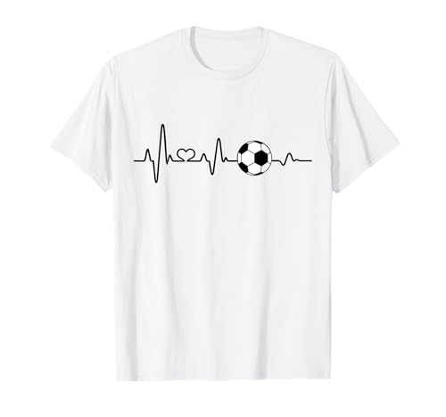 Fußball Fußballer EKG Herzschlag Männer Frauen Kinder Jungs T-Shirt von Geschenke Geschenk Soccer Fußballverein Fußballfan
