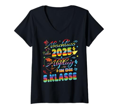 Damen Abschluss Grundschule 2025 Grundschulabschluss 5.Klasse T-Shirt mit V-Ausschnitt Damen Abschluss Grundschule 2025 Grundschulabschluss 5.Klasse T-Shirt mit V-Ausschnitt von Geschenke Grundschulabschluss Grundschulabgänger