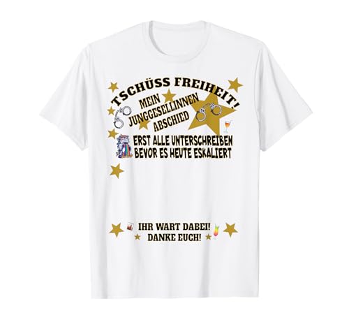 Damen Junggesellinnenabschied Party mit Gästebuch JGA T-Shirt Damen Junggesellinnenabschied Party mit Gästebuch JGA T-Shirt von Geschenke Junggesellinnenabschied Deko für Braut