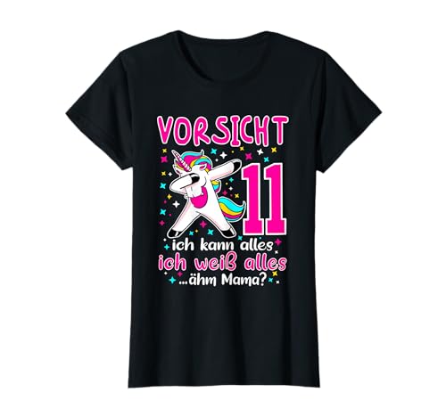 11 Geburtstag Mädchen "Vorsicht 11 Ich Kann Alles" 11 Jahre T-Shirt von Geschenke Mädchen 11 Jahre Für 11 Jährige Mädchen