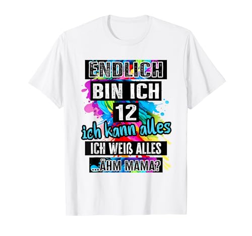 12 Geburtstag Mädchen Junge Endlich 12 Jahre T-Shirt von Geschenke Mädchen 12 Jahre und 12 Jährige Jungs