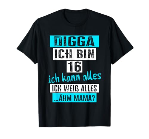 16 Geburtstag Junge Mädchen Ich Bin 16 Jahre 16.Geburtstag T-Shirt von Geschenke Mädchen 16 Jahre & 16 Jährige Jungs