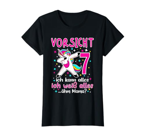 7. Geburtstag Mädchen - Vorsicht 7 Jahre Ich Kann Alles T-Shirt von Geschenke Mädchen 7 Jahre für 7 Jährige Geschenk