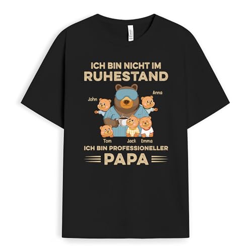 Geschenke Mall Personalisiertes Ich Bin Nicht im Ruhestand Ich Bin Eine Professionelle Opa T-Shirt - Personalisiert für Papa und Opa zum Geburtstag, Weihnachten oder Vatertag (Modell #2, Schwarzes) von Geschenke Mall