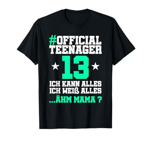 13 Geburtstag Jungen 13 Jahre Junge Mädchen Jungs Teenager T-Shirt 13 Geburtstag Jungen 13 Jahre Junge Mädchen Jungs Teenager T-Shirt von Geschenke für 13 jährige Jungen & Mädchen