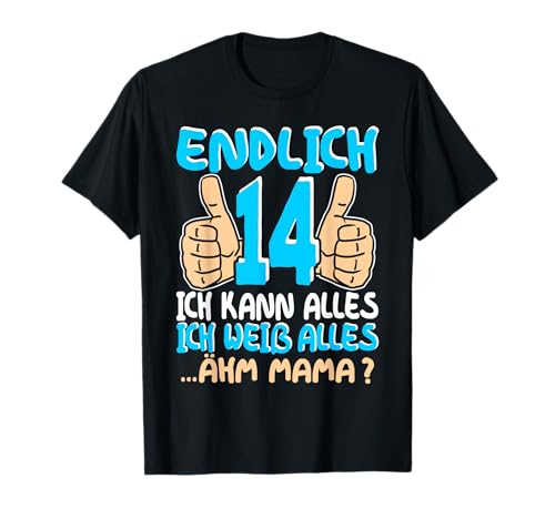 14. Geburtstag Junge Mädchen Endlich 14 Jahre Teenager T-Shirt von Geschenke für 14-jährige Jungs 14 Geburtstag