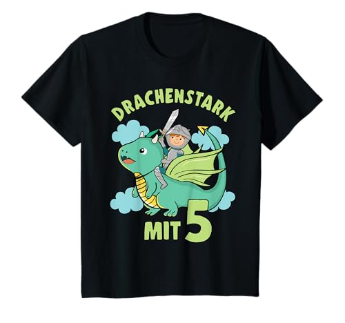 Kinder Drache & Ritter Geburtstagshirt Drachenstark 5 Jahre Junge T-Shirt Kinder Drache & Ritter Geburtstagshirt Drachenstark 5 Jahre Junge T-Shirt von Geschenke für 5 jährige Jungen Geburtstag Party