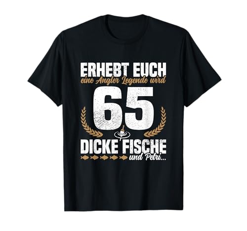Fische Männer 65. Geburtstag Angler Legende Tackle Angeln T-Shirt Fische Männer 65. Geburtstag Angler Legende Tackle Angeln T-Shirt von Geschenke für Angler Männer Geburtstag Angeln