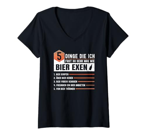 Damen Bier Exen Gadgets Witzig Festival Sprüche Unterwegs Bierfans T-Shirt mit V-Ausschnitt Damen Bier Exen Gadgets Witzig Festival Sprüche Unterwegs Bierfans T-Shirt mit V-Ausschnitt von Geschenke für Bierfans und Bier Gadgets Witzig