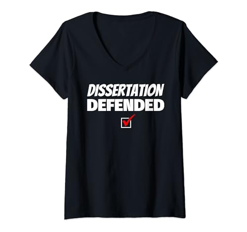 Damen Promotionsgeschenke für Doktorarbeit verteidigt T-Shirt mit V-Ausschnitt Damen Promotionsgeschenke für Doktorarbeit verteidigt T-Shirt mit V-Ausschnitt von Geschenke für Doktoranden