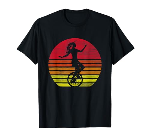 Geschenke für Einradfahrerinnen Damen Retro Einrad Mädchen Silhouette T-Shirt Schwarz S Klassische Passform Crew Neck Kurzarm Geschenke für Einradfahrerinnen Damen Retro Einrad Mädchen Silhouette T-Shirt Schwarz S Klassische Passform Crew Neck Kurzarm von Geschenke für Einradfahrerinnen