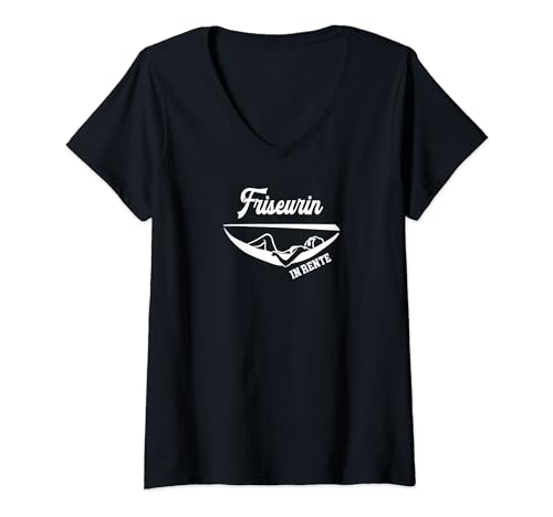 Damen Friseurin Rente Ruhestand Pension Ruheständler Rentnerin T-Shirt mit V-Ausschnitt Damen Friseurin Rente Ruhestand Pension Ruheständler Rentnerin T-Shirt mit V-Ausschnitt von Geschenke für Friseurin Rente Rentengeschenke