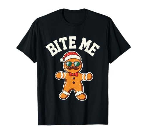 Weihnachten Lebkuchenmann Geschenk Herren Xmas Plätzchen T-Shirt Weihnachten Lebkuchenmann Geschenk Herren Xmas Plätzchen T-Shirt von Geschenke für Ihn Bite Me Backen Weihnachtsshirt