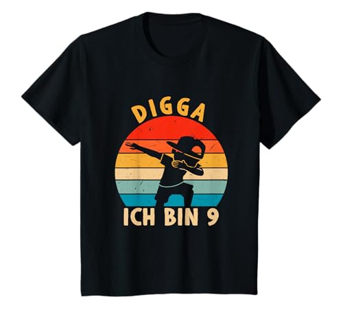 Digga Ich bin 9, 9. Geburtstag, 9 Jahre, Neun Jungen, Mädchen T-Shirt Digga Ich bin 9, 9. Geburtstag, 9 Jahre, Neun Jungen, Mädchen T-Shirt von Geschenke für Jungen 9. Geburtstag Dabbing Vintage