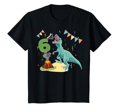 Geburtstagsshirt Jungen 6 Jahre Dinosaurier | T-Rex T-Shirt Geburtstagsshirt Jungen 6 Jahre Dinosaurier | T-Rex T-Shirt von Geschenke für Kinder - Kindergeburtstag T-Shirts