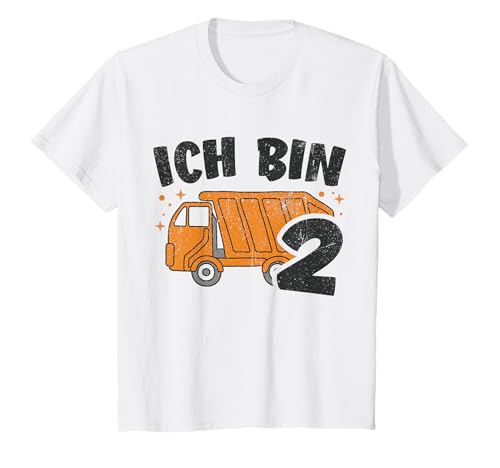 Kinder Müllauto 2 Jahre Müllabfuhr 2. Geburtstag Jungen Müllmann T-Shirt von Geschenke für Kinder Müllmänner Müllabfuhr