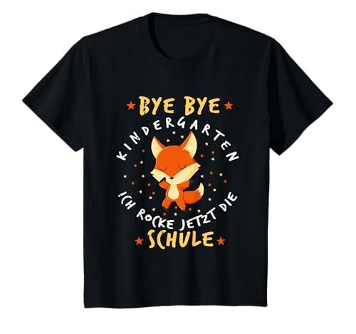 Kinder Bye Bye Kindergarten Einschulung Fuchs Geschenk T-Shirt Kinder Bye Bye Kindergarten Einschulung Fuchs Geschenk T-Shirt von Geschenke für Kinder zum Schulanfang Einschulung