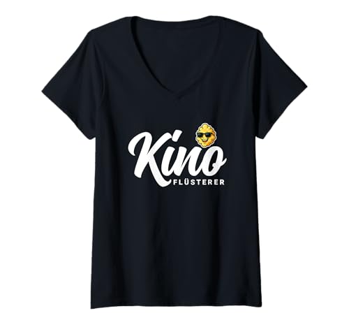 Damen Kino Flüsterer Kinoabend Zubehör Kinofilme Lustig Kinofans T-Shirt mit V-Ausschnitt Damen Kino Flüsterer Kinoabend Zubehör Kinofilme Lustig Kinofans T-Shirt mit V-Ausschnitt von Geschenke für Kinofans und Kinoabend Zubehör