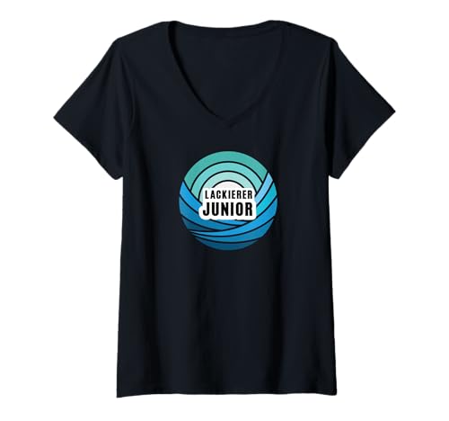 Damen Lackierer Sohn Kind Junge Junior Lackierer T-Shirt mit V-Ausschnitt von Geschenke für Lackierer Sohn Kindergeschenk