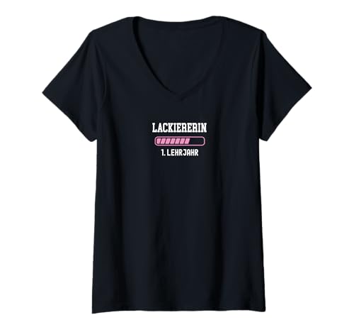Damen Lackiererin Ausbildung 1 Lehrjahr erstes Ausbildungsjahr T-Shirt mit V-Ausschnitt Damen Lackiererin Ausbildung 1 Lehrjahr erstes Ausbildungsjahr T-Shirt mit V-Ausschnitt von Geschenke für Lackiererin Ausbildung zur Lehre