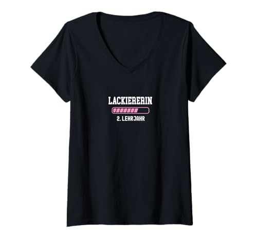 Damen Lackiererin Ausbildung 2 Lehrjahr zweites Jahr Lehre T-Shirt mit V-Ausschnitt Damen Lackiererin Ausbildung 2 Lehrjahr zweites Jahr Lehre T-Shirt mit V-Ausschnitt von Geschenke für Lackiererin Ausbildung zur Lehre