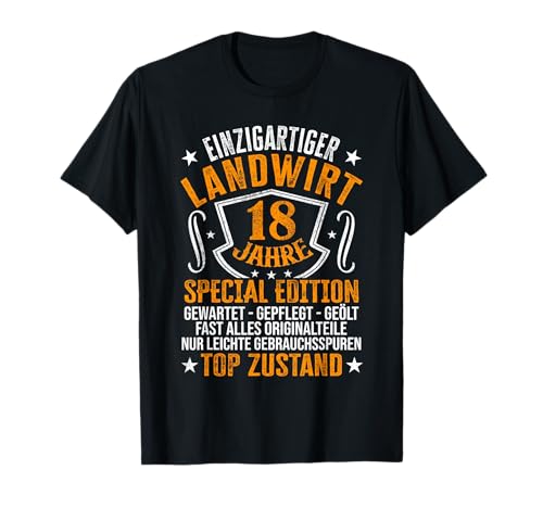 Landwirt 18. Geburtstag Junge 18ter Volljährig 18 Jungen T-Shirt Landwirt 18. Geburtstag Junge 18ter Volljährig 18 Jungen T-Shirt von Geschenke für Landwirte - 18 Geburtstag Junge