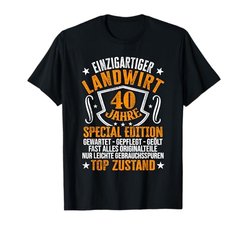 Landwirt 40 Geburtstag Männer 40er Bauern 40 Jahre Mann T-Shirt Landwirt 40 Geburtstag Männer 40er Bauern 40 Jahre Mann T-Shirt von Geschenke für Landwirte - 40. Geburtstag Männer