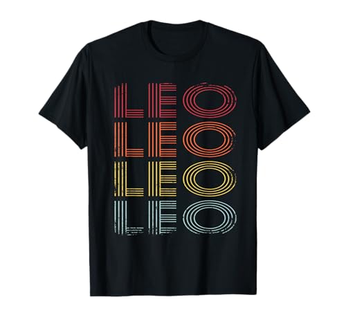 Leo Vintage T-Shirt - Geschenke für Leo Personalisiert - Herren - Schwarz - Klein - Kurzarm - T-Shirt - Retro - Leo Vintage Motiv Leo Vintage T-Shirt - Geschenke für Leo Personalisiert - Herren - Schwarz - Klein - Kurzarm - T-Shirt - Retro - Leo Vintage Motiv von Geschenke für Leo Personalisiert