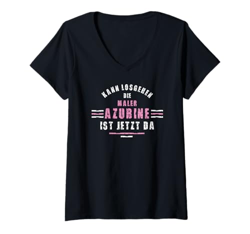 Damen Maler Azubine Ausbildung Lehre Malerin T-Shirt mit V-Ausschnitt Damen Maler Azubine Ausbildung Lehre Malerin T-Shirt mit V-Ausschnitt von Geschenke für Maler Azubine Ausbildung