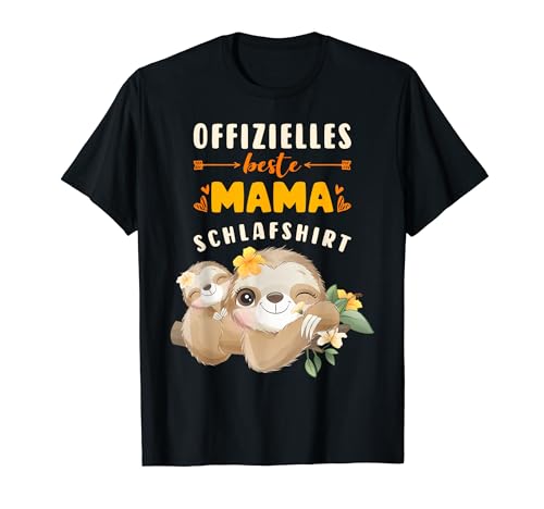 Offizielles Beste Mama Schlafshirt Mutter Faultier Muttertag T-Shirt von Geschenke für Mama und Oma. Studio Content Design